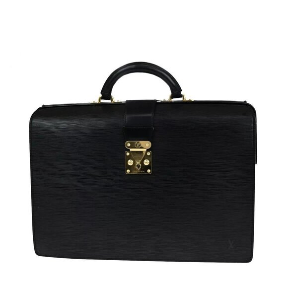 LOUIS VUITTON Serviette Fermoir Business Hand Bag Epi Leather BK - Picture 1 of 16